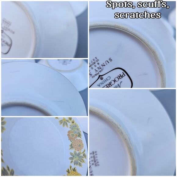 Vtg China Noritake Progression 6 Fruit Dessert Plate Sunnyside 9003 White Floral - Picture 4 of 6